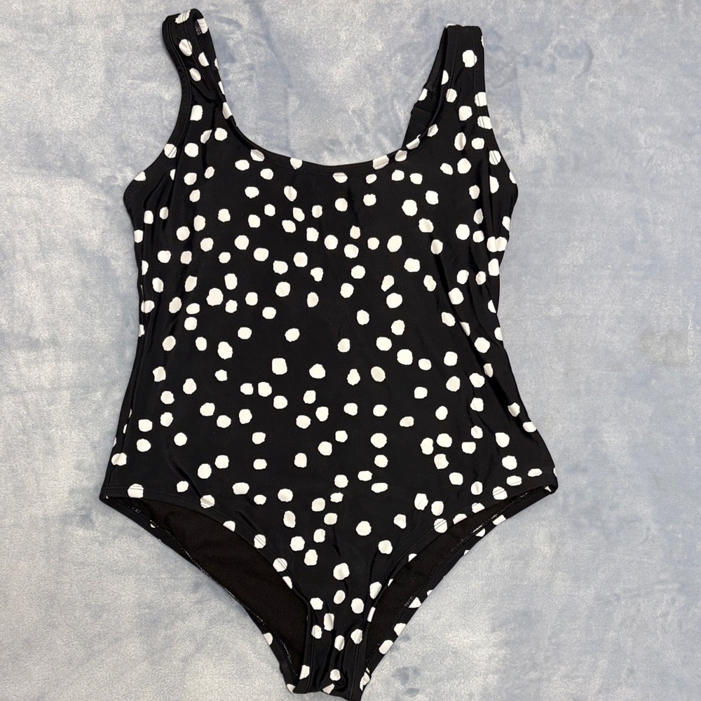 Kona Sol Women's Black and White Dot One Piece Swimsuit